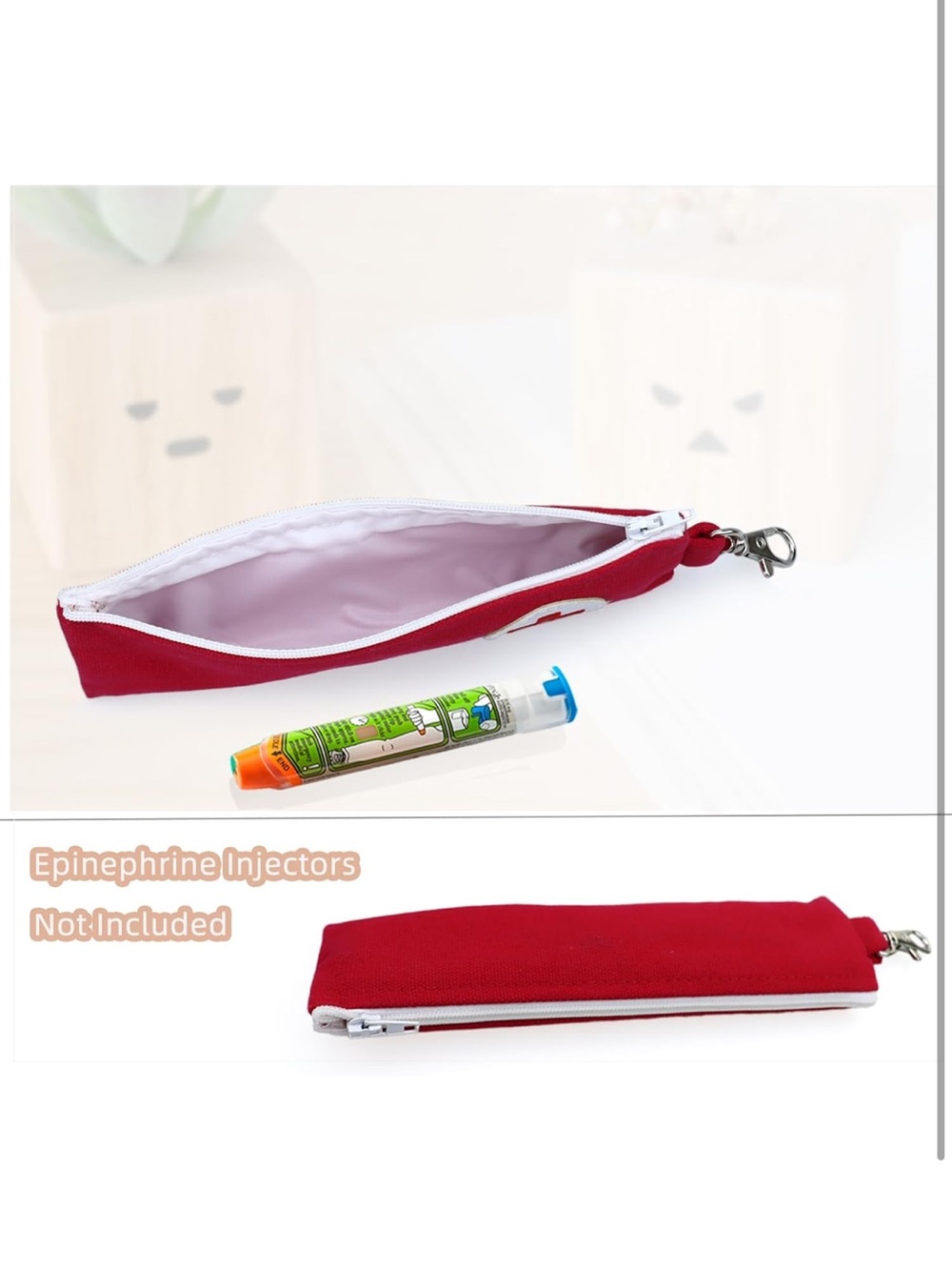 2 Pack Allergy Pen Carrying Case Carrier Slim with Clip - Picture 3 of 5